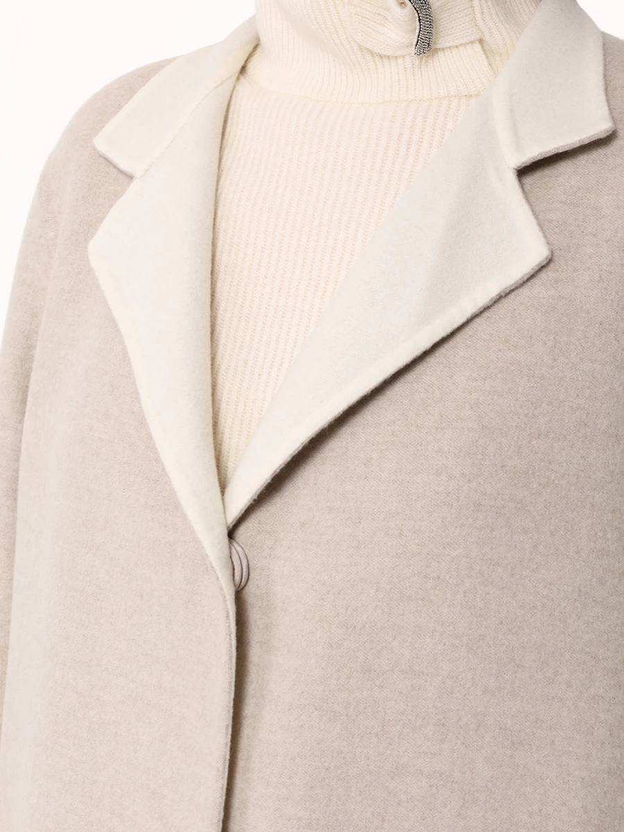 Пальто шерстяное MANZONI 24 24M507-DB1 Бежевый  Фото 5