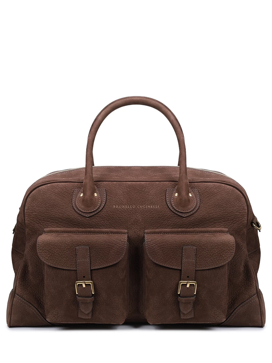 Сумка из нубука Weekender BRUNELLO CUCINELLI MBEPU428 C1035 Коричневый 