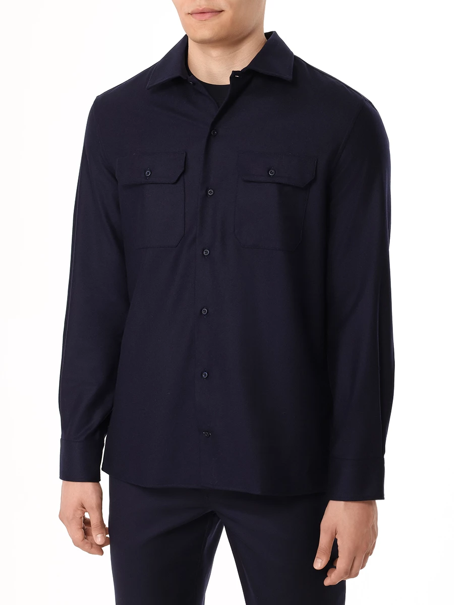 

Рубашка Regular Fit шерстяная, Синий, M038P0720 C331