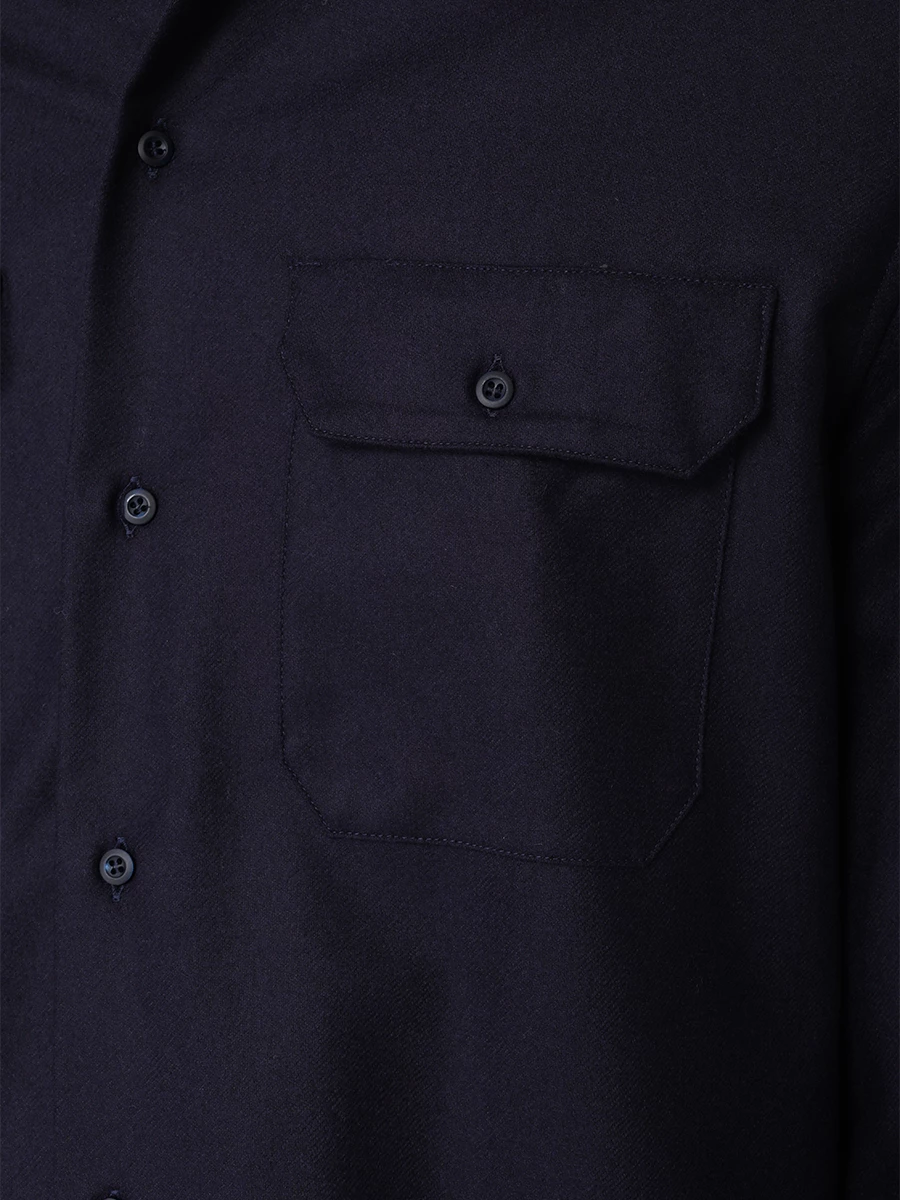 Рубашка Regular Fit шерстяная BRUNELLO CUCINELLI M038P0720 C331 Синий  Фото 5