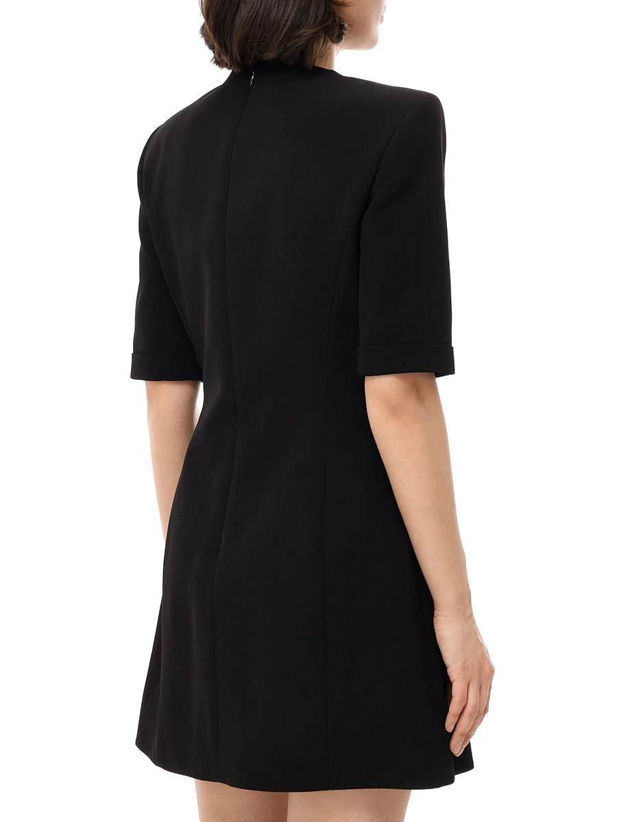 Платье из вискозы BALMAIN DF1R7330VB00 0PA Черный  Фото 3