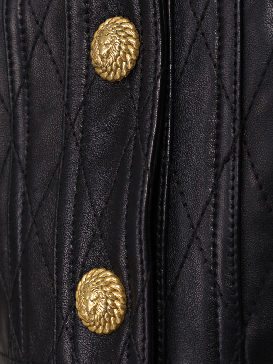 Жилет кожаный BALMAIN DF1SA330LD01 0PA Черный  Фото 6