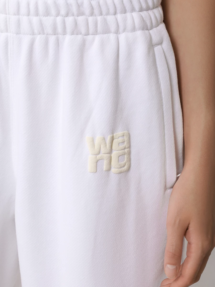 Брюки хлопковые ALEXANDER WANG 4CC3244399 100 Белый  Фото 5