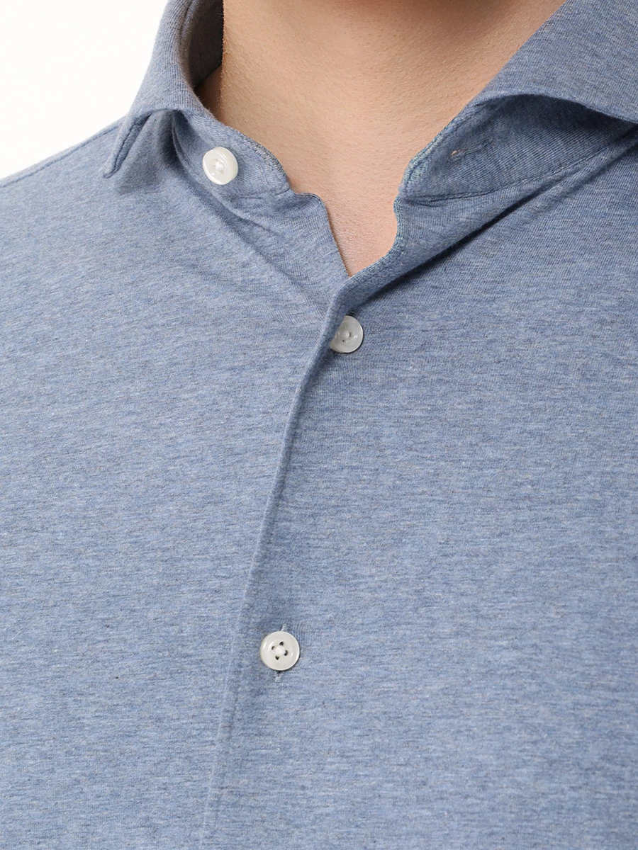 Рубашка Casual Fit хлопковая BOSS 50521349/490 Голубой  Фото 5
