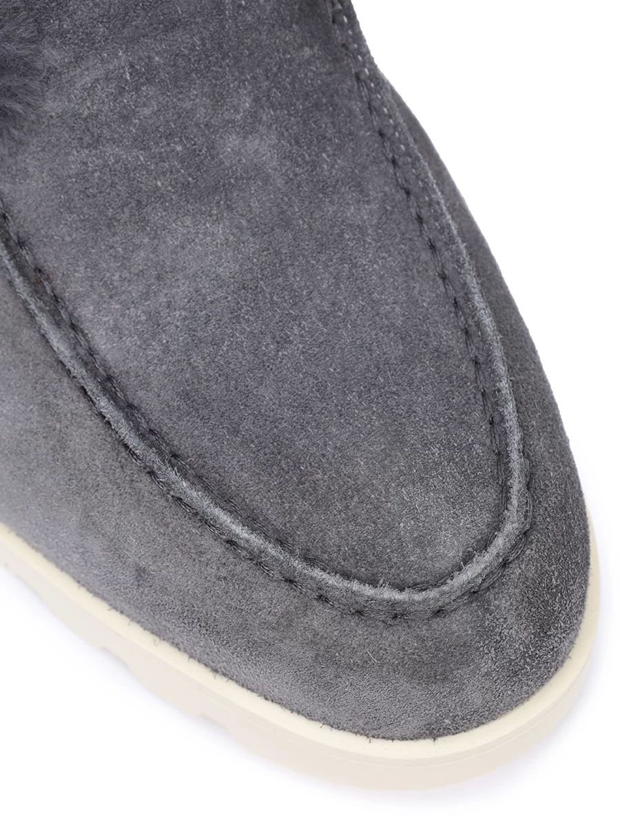 Ботинки замшевые на меху SANTONI WUDG58457TIRAPFRG70 Серый  Фото 5