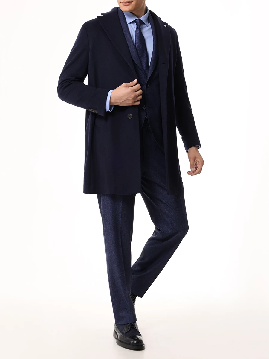 Пальто кашемировое L.B.M. 1911 37510/3/7490 Синий  Фото 2