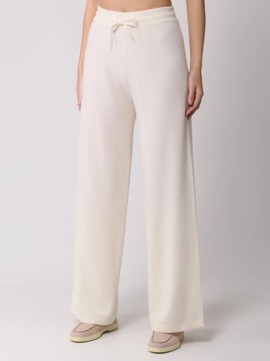 Брюки кашемировые MIR CASHMERE cwa23-087 Молочный Белый  Фото 4
