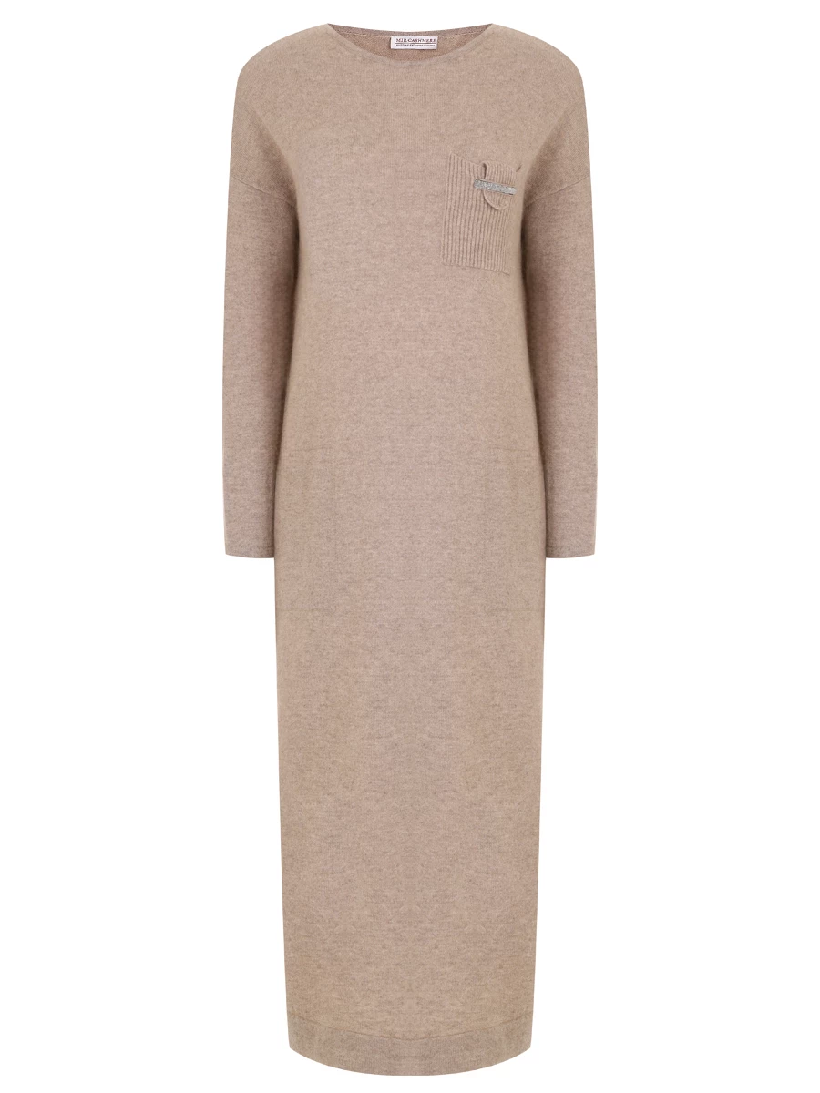 Платье кашемировое MIR CASHMERE cwj23-029 Натуральный Бежевый 