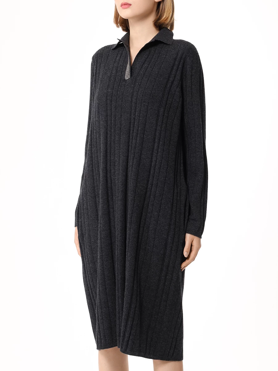 Платье кашемировое MIR CASHMERE cwj23-036 Темный Серый  Фото 4