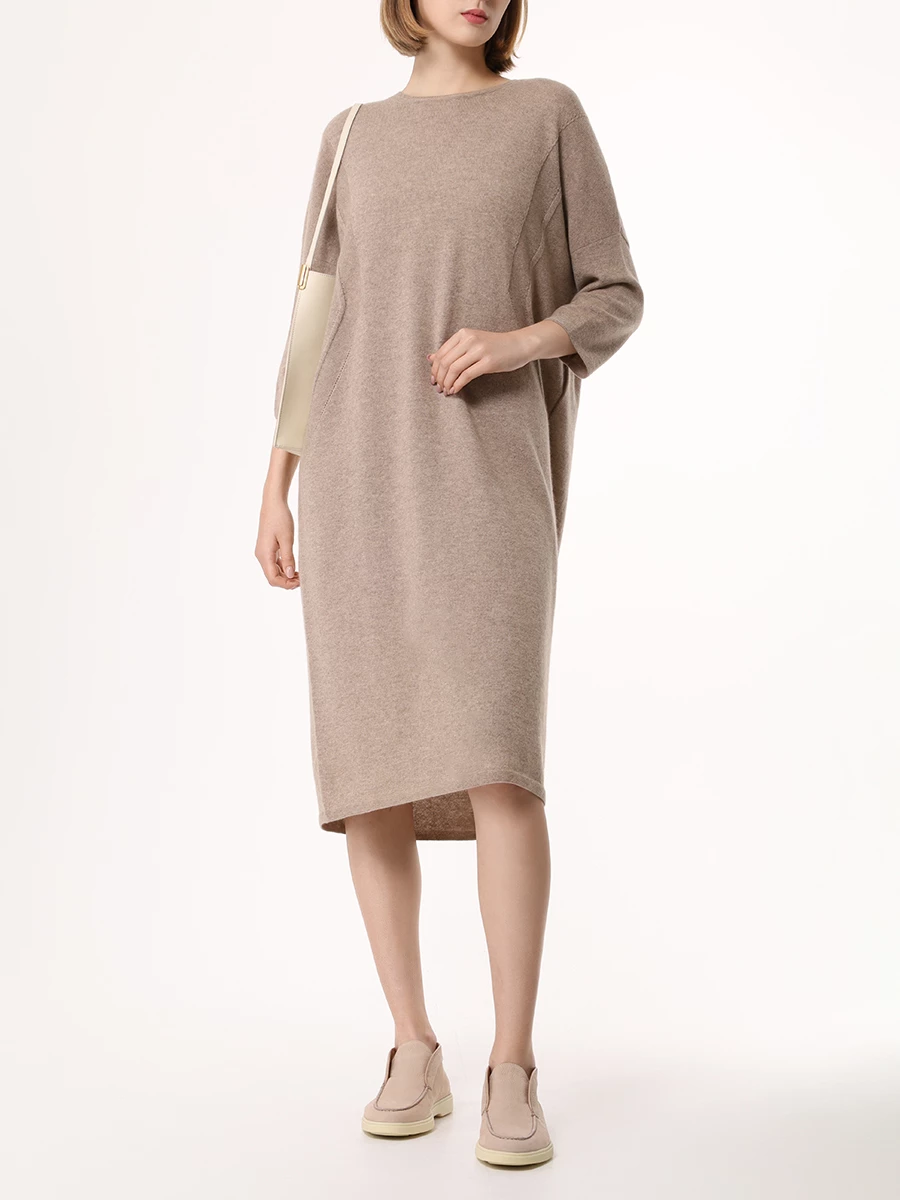 Платье кашемировое MIR CASHMERE cwj23-038 Натуральный Бежевый  Фото 2