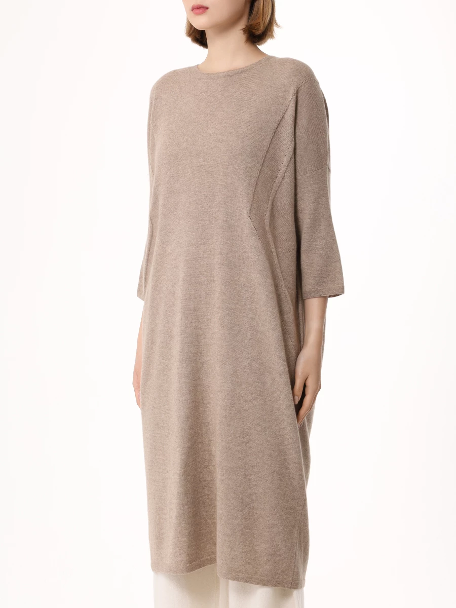 Платье кашемировое MIR CASHMERE cwj23-038 Натуральный Бежевый  Фото 4