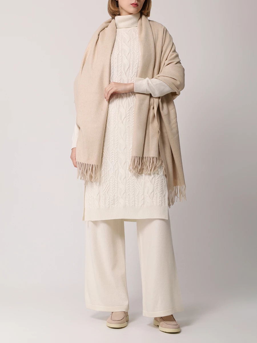 Платье кашемировое MIR CASHMERE cwj23-042 Молочный Кремовый  Фото 2