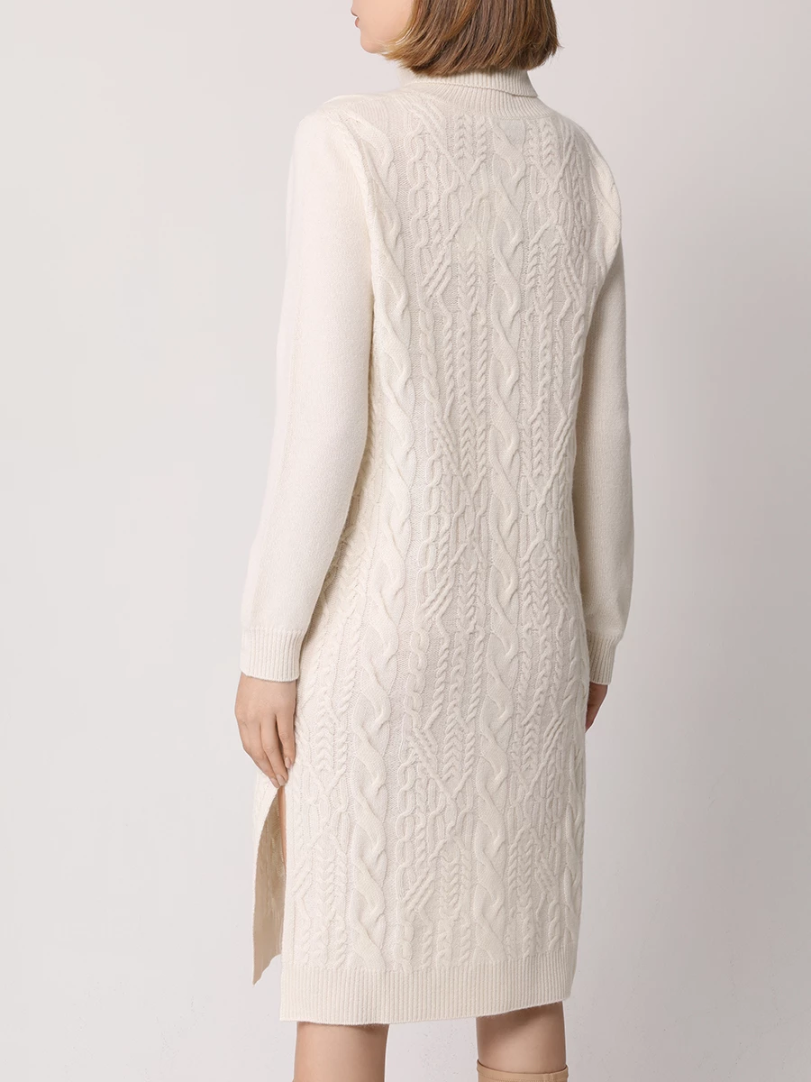 Платье кашемировое MIR CASHMERE cwj23-042 Молочный Кремовый  Фото 3
