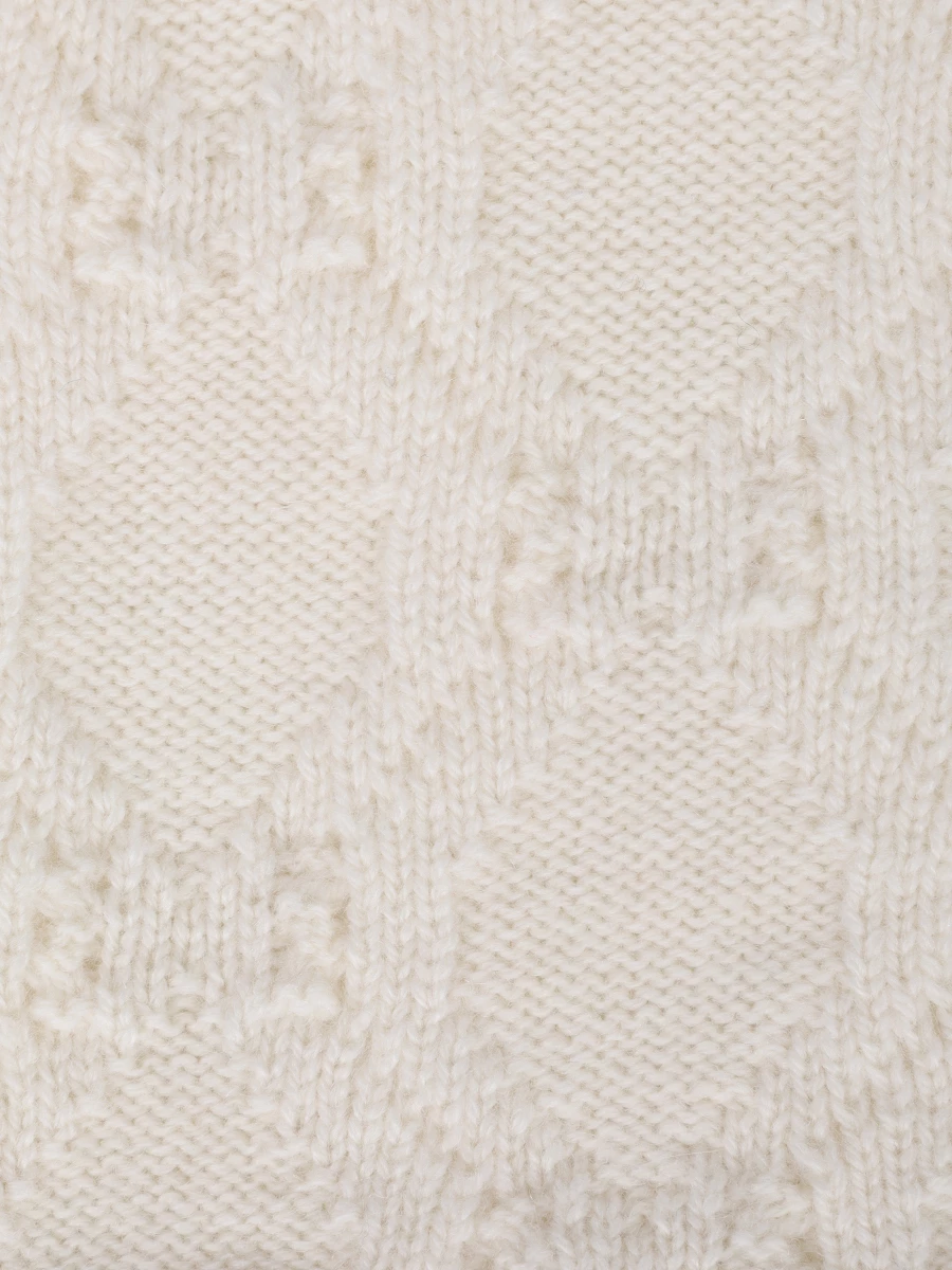 Шарф кашемировый MIR CASHMERE cwq23-021 (25*175) Молочный Белый  Фото 3