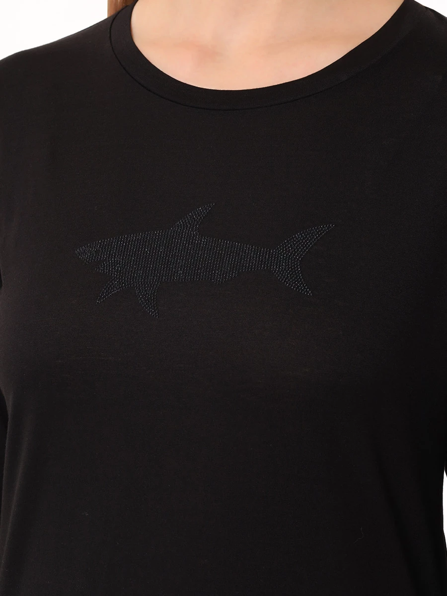 Лонгслив из хлопка и лиоцелла PAUL & SHARK 14351605/011 Черный  Фото 5