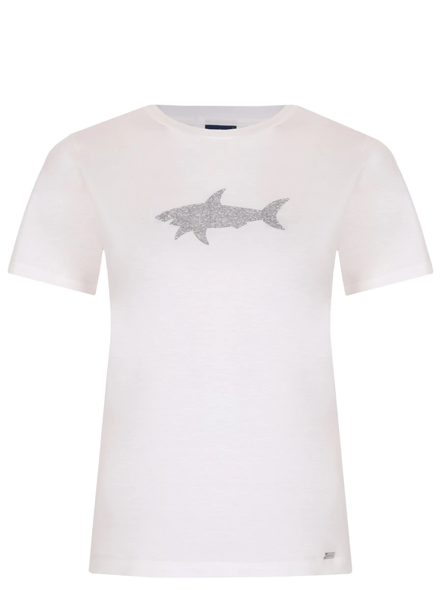 Футболка из хлопка и лиоцелла PAUL & SHARK 14351606/108 Белый 