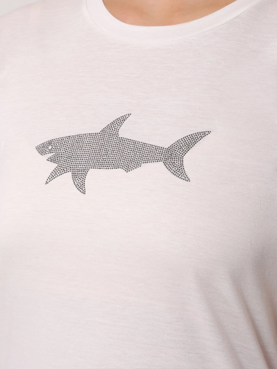 Футболка из хлопка и лиоцелла PAUL & SHARK 14351606/108 Белый  Фото 5