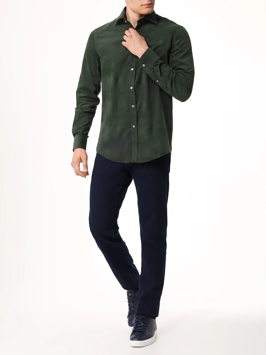 Рубашка Regular Fit хлопковая PAUL & SHARK 14313033CF/039 Зеленый  Фото 2