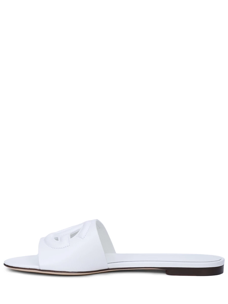 Шлепанцы кожаные Bianca DOLCE & GABBANA CQ0436 AY329 80001 Белый  Фото 3