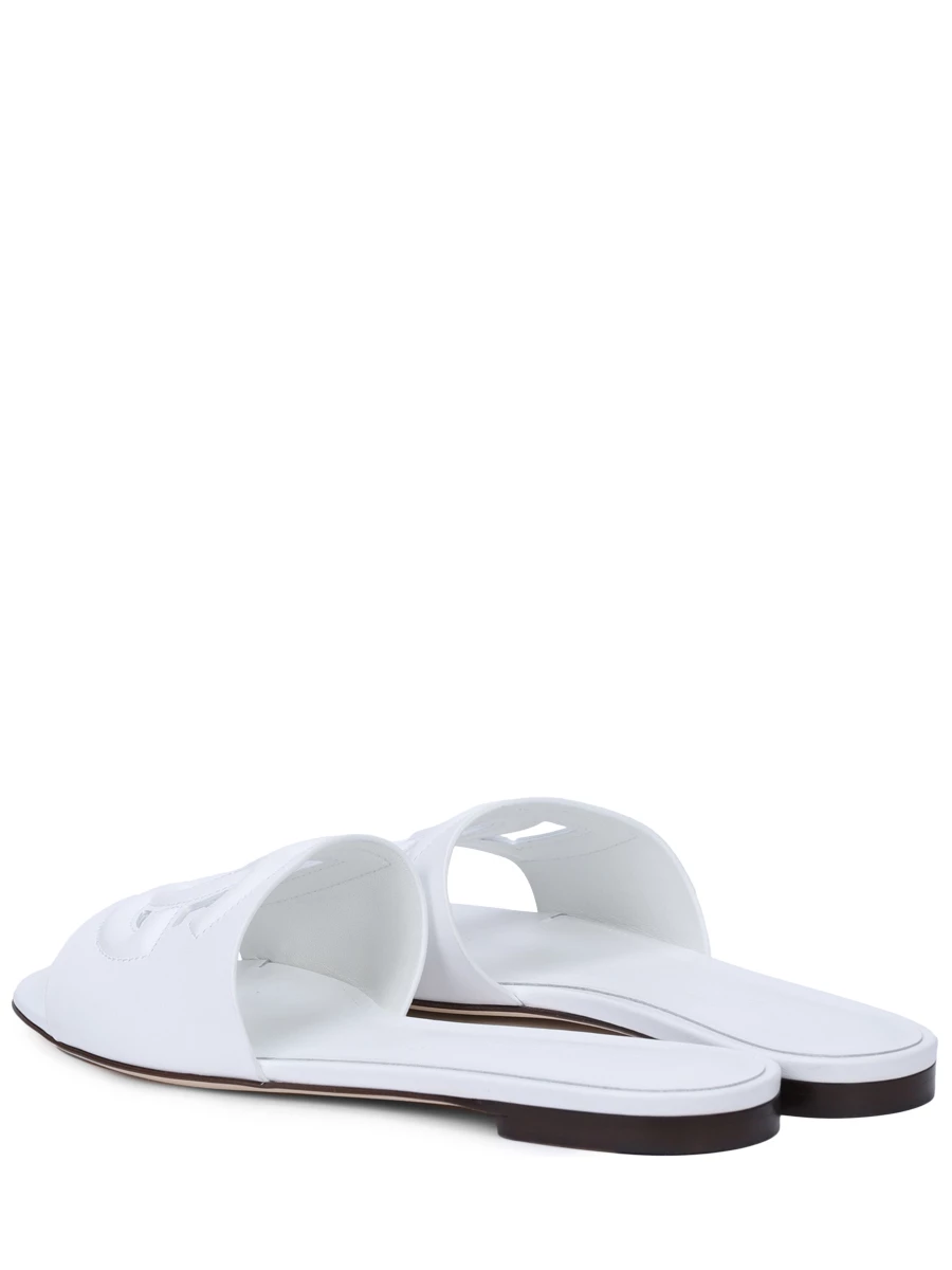 Шлепанцы кожаные Bianca DOLCE & GABBANA CQ0436 AY329 80001 Белый  Фото 4