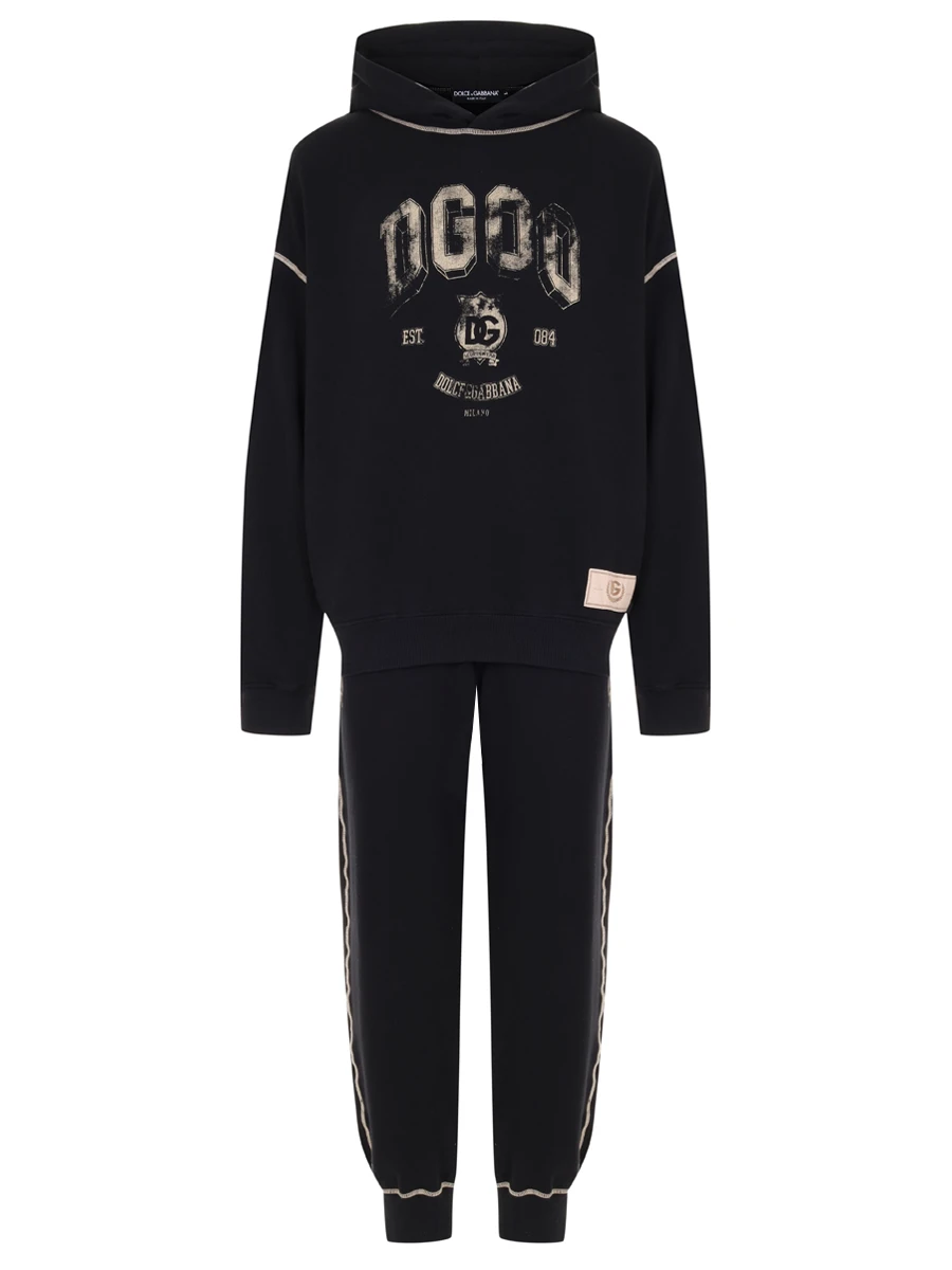 Костюм хлопковый DOLCE & GABBANA G9AJATG7NQC/GV3CXTG7NQD N0000 Черный 