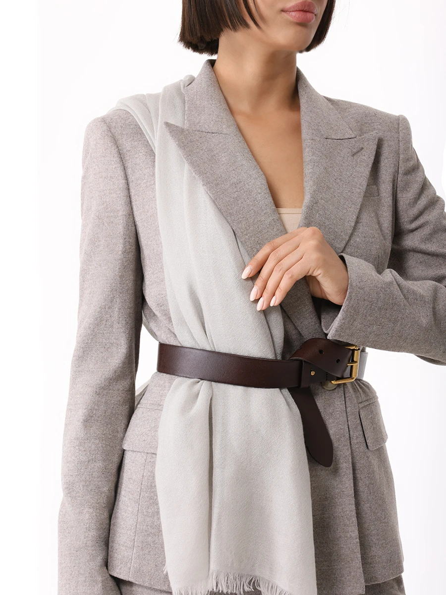 Шарф кашемировый BRUNELLO CUCINELLI MSC92BP183 C8920 Светло- Серый  Фото 2