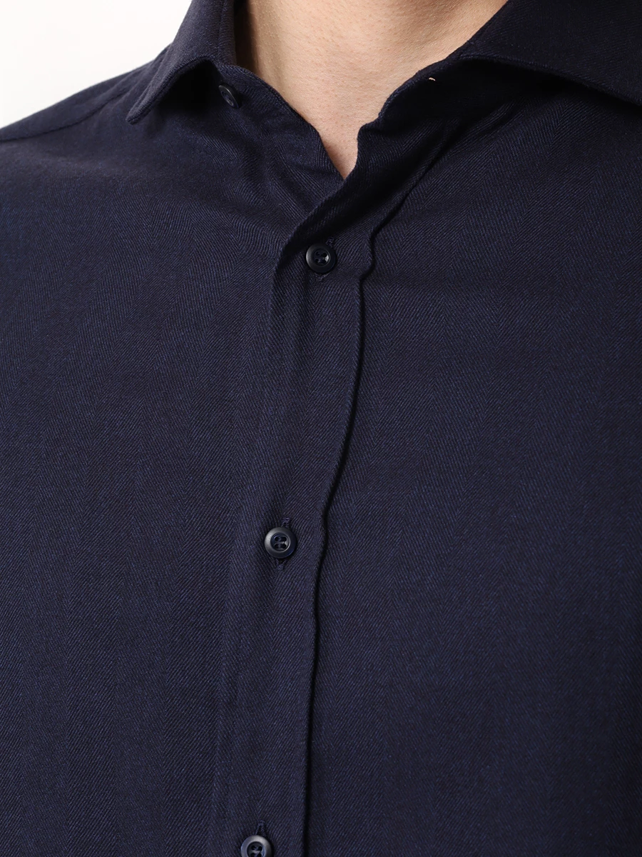 Рубашка Easy Fit хлопковая BRUNELLO CUCINELLI MY6370627 C019 Синий  Фото 5