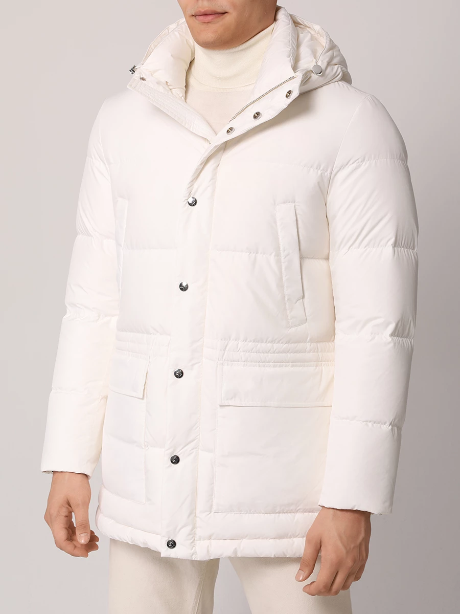 Пуховик стеганый MONTECORE F07MUCX824-268-02-IVORY Кремовый  Фото 4