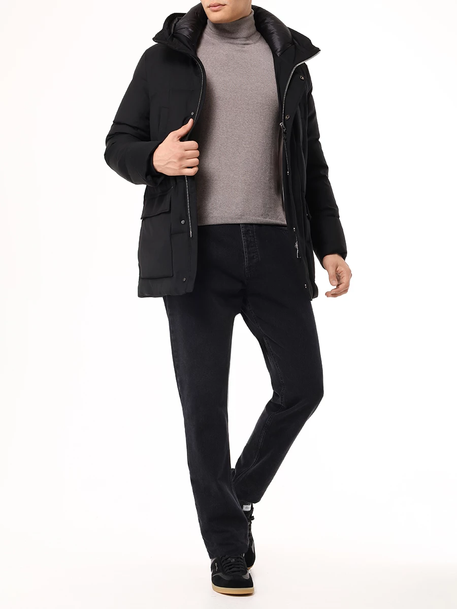 Пуховик стеганый MONTECORE F07MUCX738-106-99-BLACK Черный  Фото 2