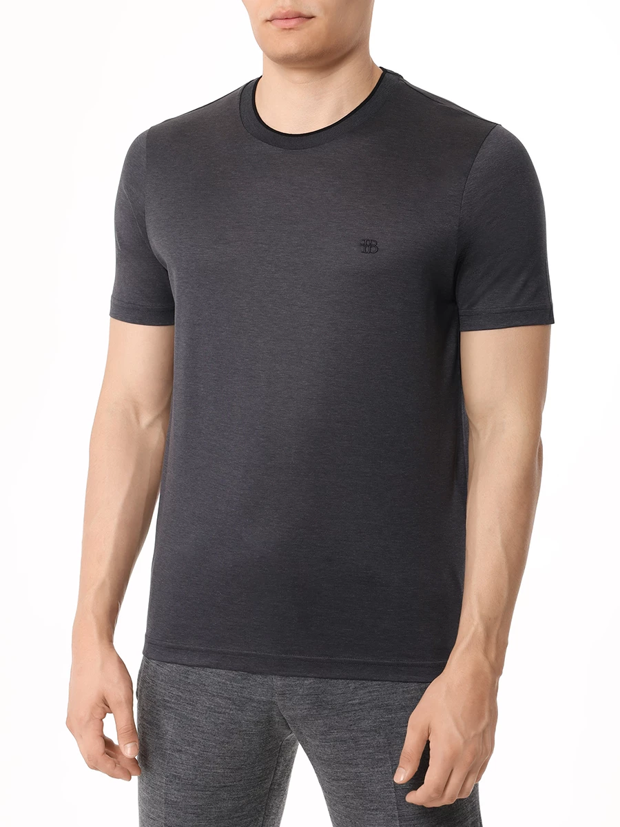 Футболка хлопковая BERTOLO LUXURY MENSWEAR 000320/001912/0004 Коричневый  Фото 4