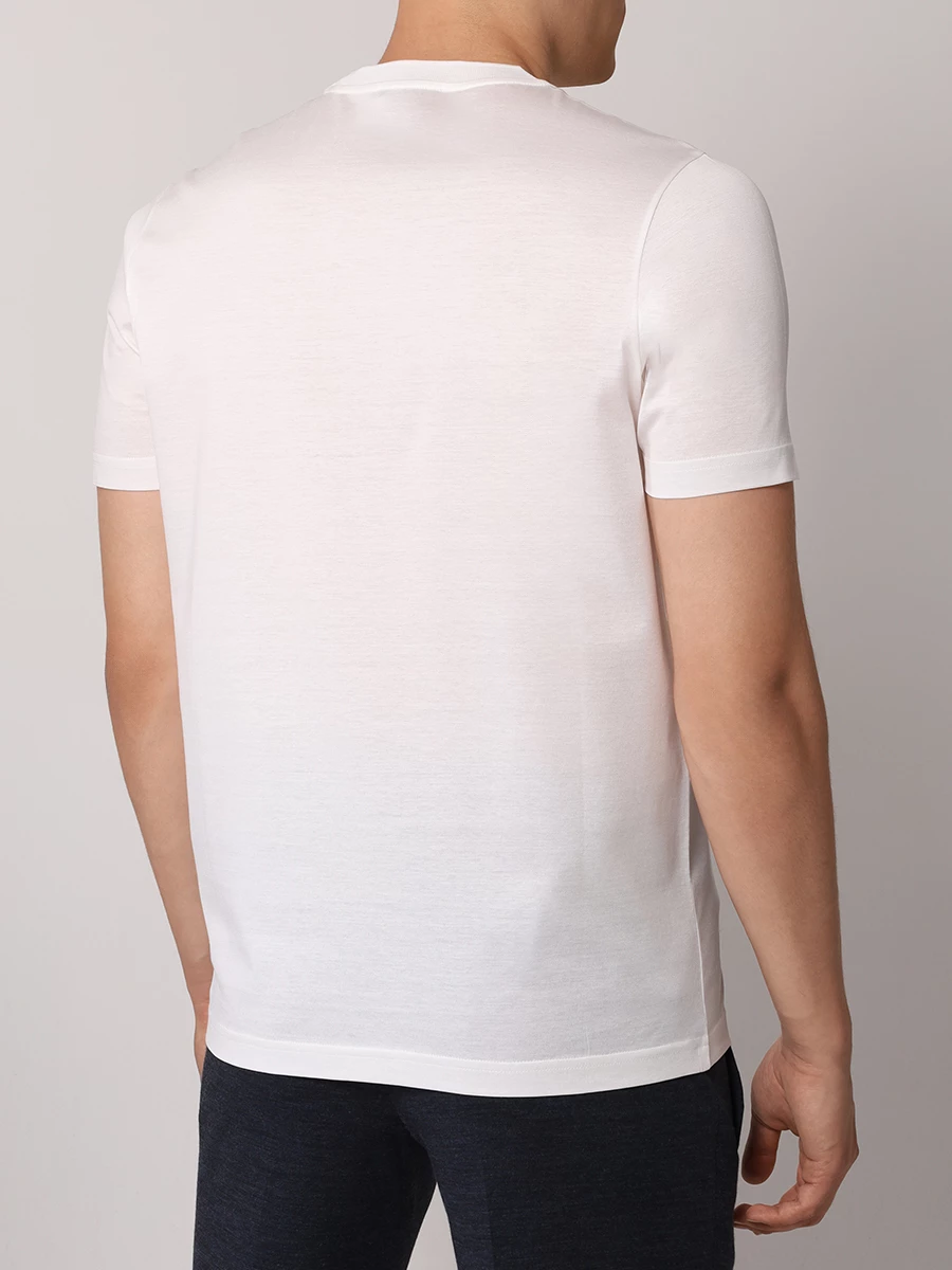 Футболка хлопковая BERTOLO LUXURY MENSWEAR 000321/001912/0011 Белый  Фото 3
