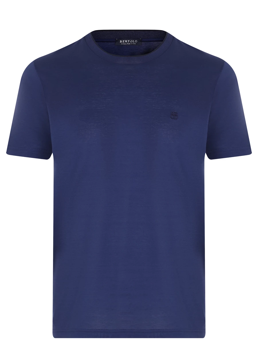 Футболка хлопковая BERTOLO LUXURY MENSWEAR 000320/001912/0045 Синий 