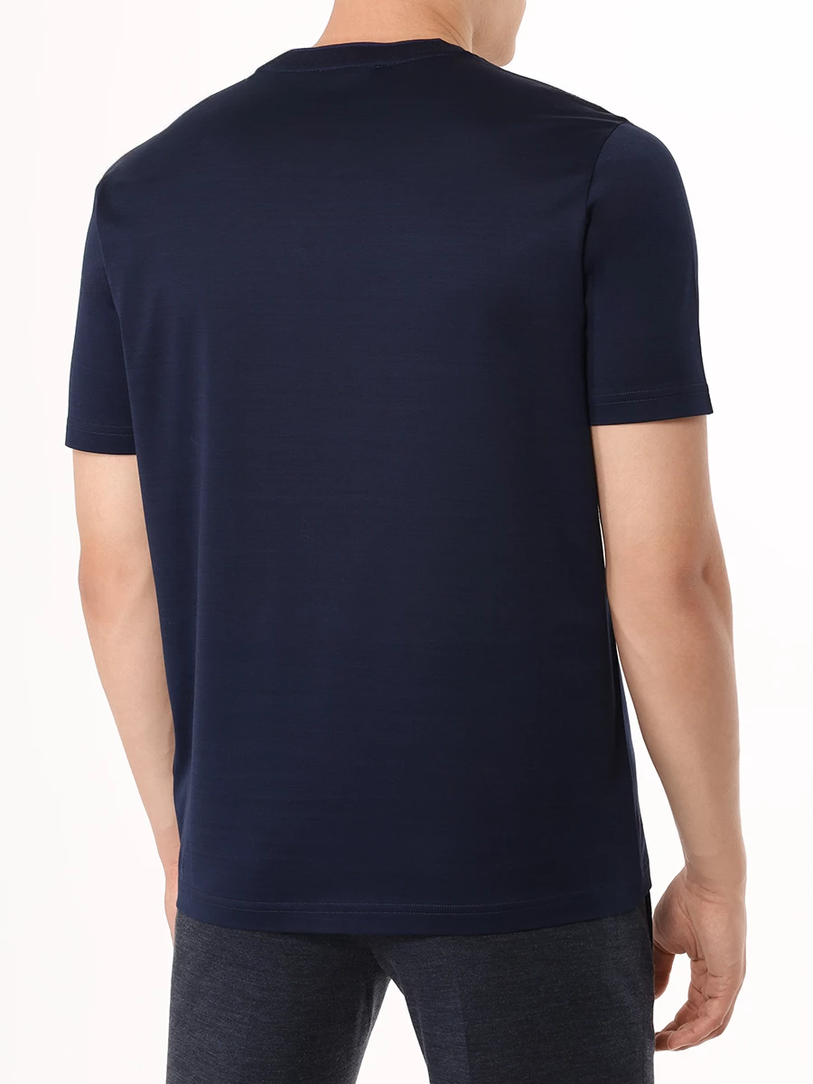 Футболка хлопковая BERTOLO LUXURY MENSWEAR 000320/001912/1192 Темно Синий  Фото 3
