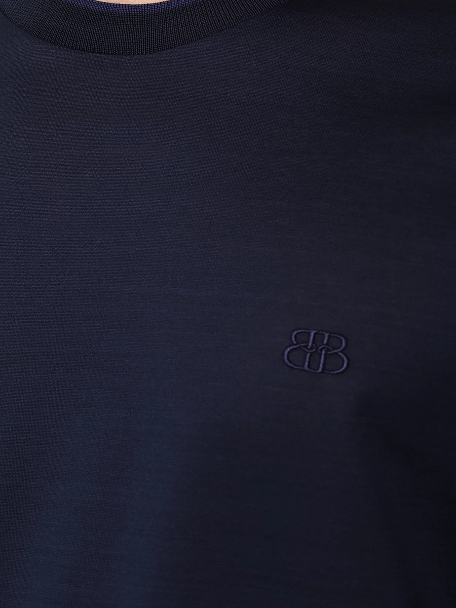Футболка хлопковая BERTOLO LUXURY MENSWEAR 000320/001912/1192 Темно Синий  Фото 5