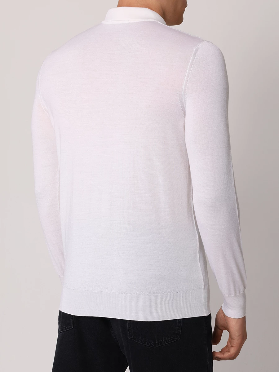 Поло шерстяное BERTOLO LUXURY MENSWEAR 902371/002434/0030 Белый  Фото 3