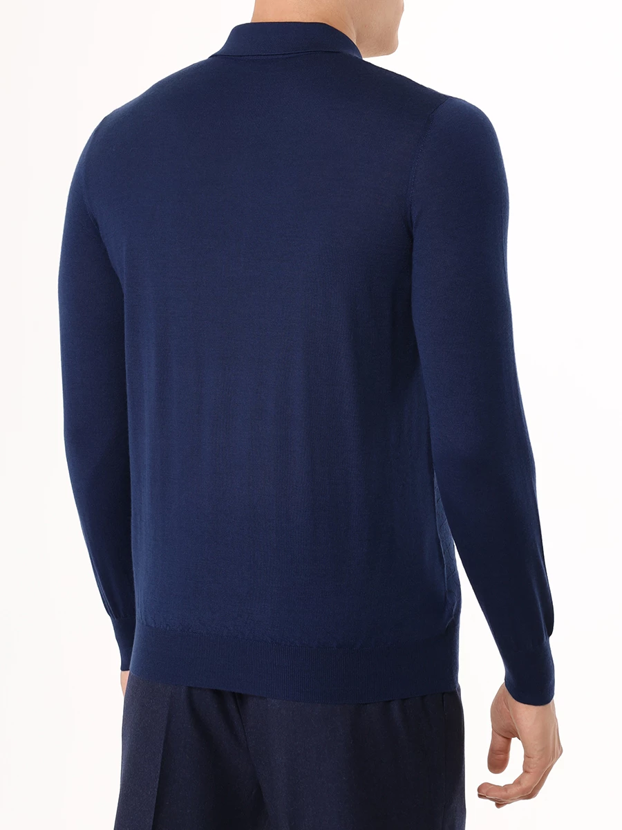 Поло из кашемира и шелка BERTOLO LUXURY MENSWEAR 902391/02443/0253 Синий  Фото 3