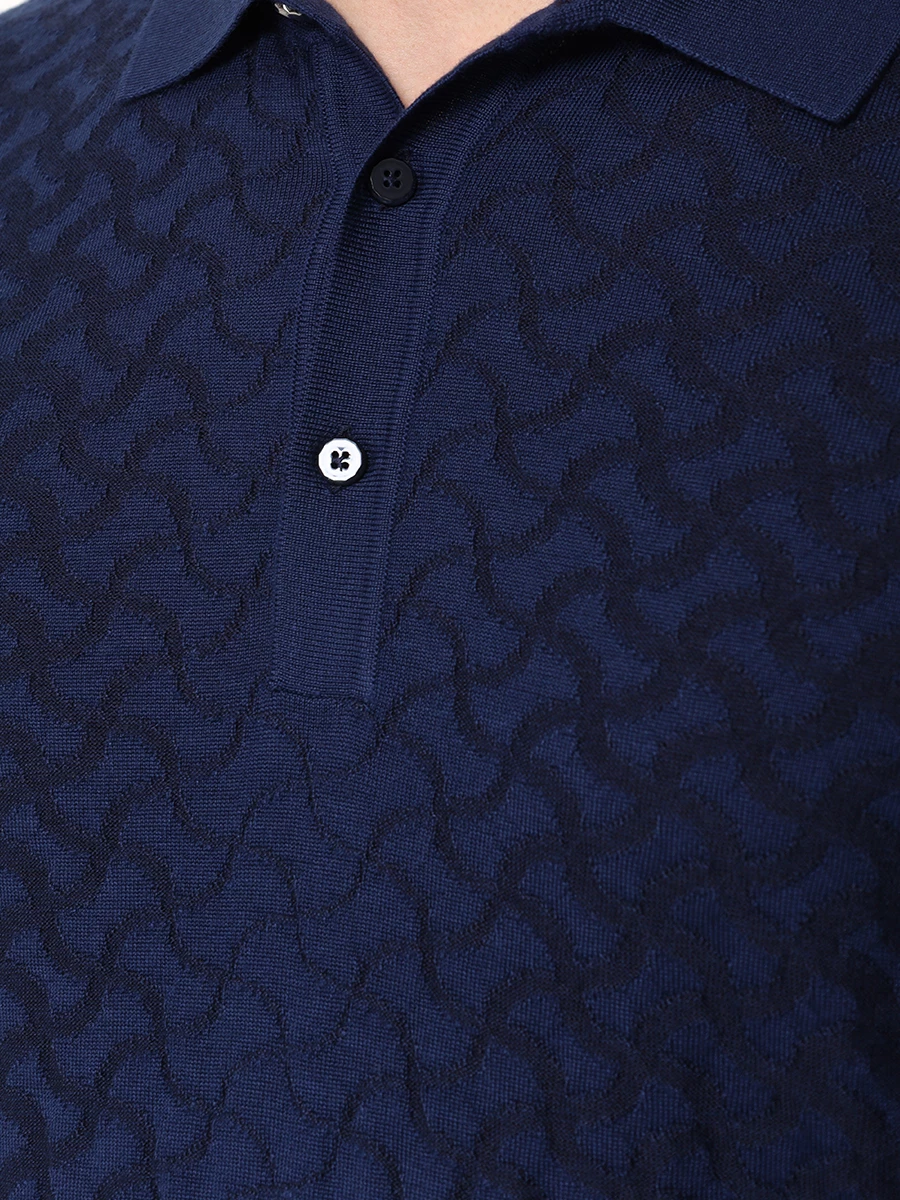 Поло из кашемира и шелка BERTOLO LUXURY MENSWEAR 902391/02443/0253 Синий  Фото 5