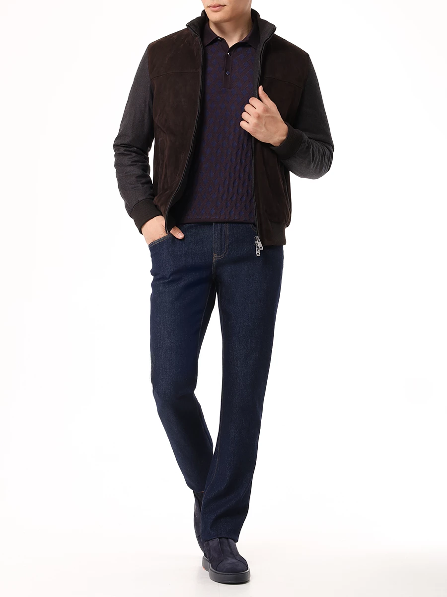 Поло из шерсти и шелка BERTOLO LUXURY MENSWEAR 902056/001839/1207 Бордовый  Фото 2