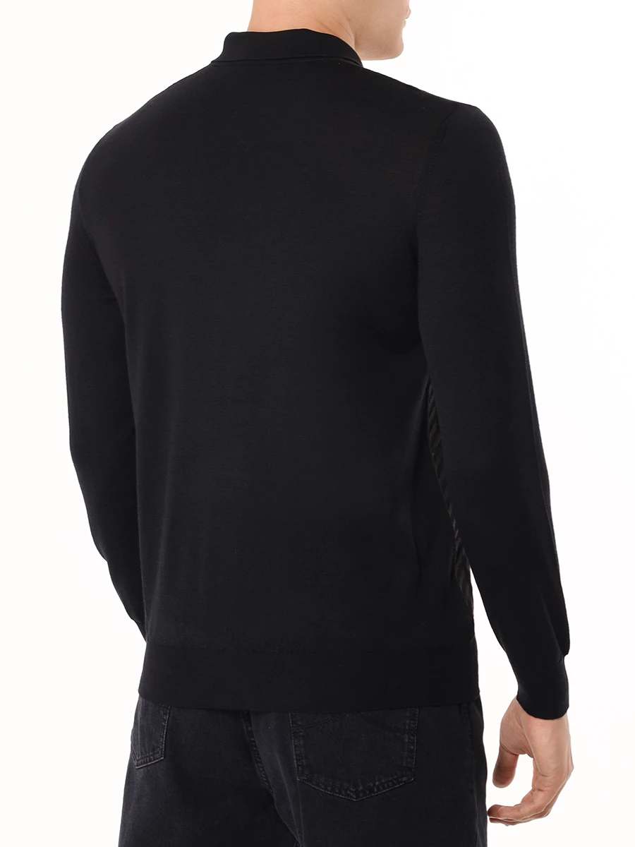 Поло из шерсти и шелка BERTOLO LUXURY MENSWEAR 902356/002427/1000 Коричневый  Фото 3