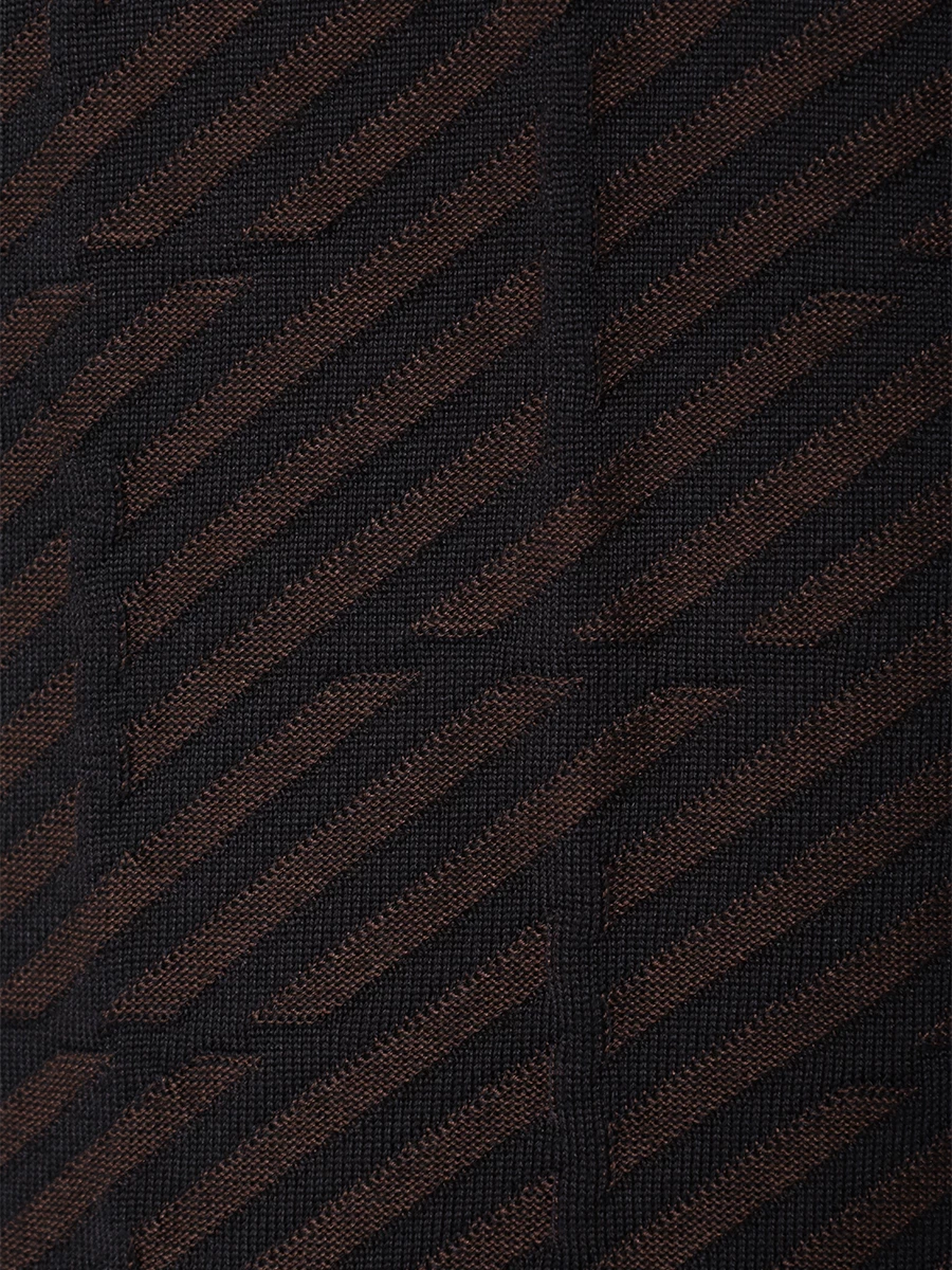 Поло из шерсти и шелка BERTOLO LUXURY MENSWEAR 902356/002427/1000 Коричневый  Фото 6