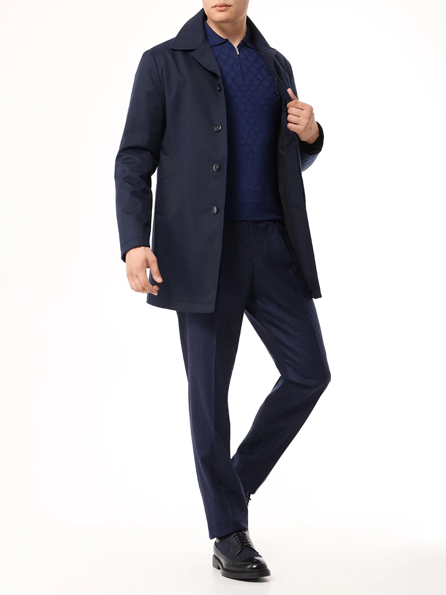 Поло шерстяное BERTOLO LUXURY MENSWEAR 902371/002434/0048 Синий  Фото 2