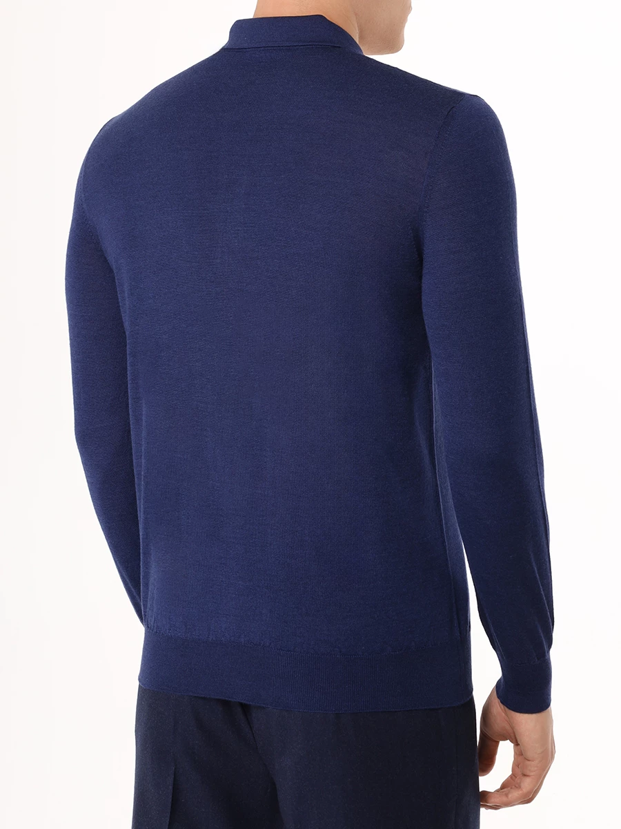 Поло шерстяное BERTOLO LUXURY MENSWEAR 902371/002434/0048 Синий  Фото 3