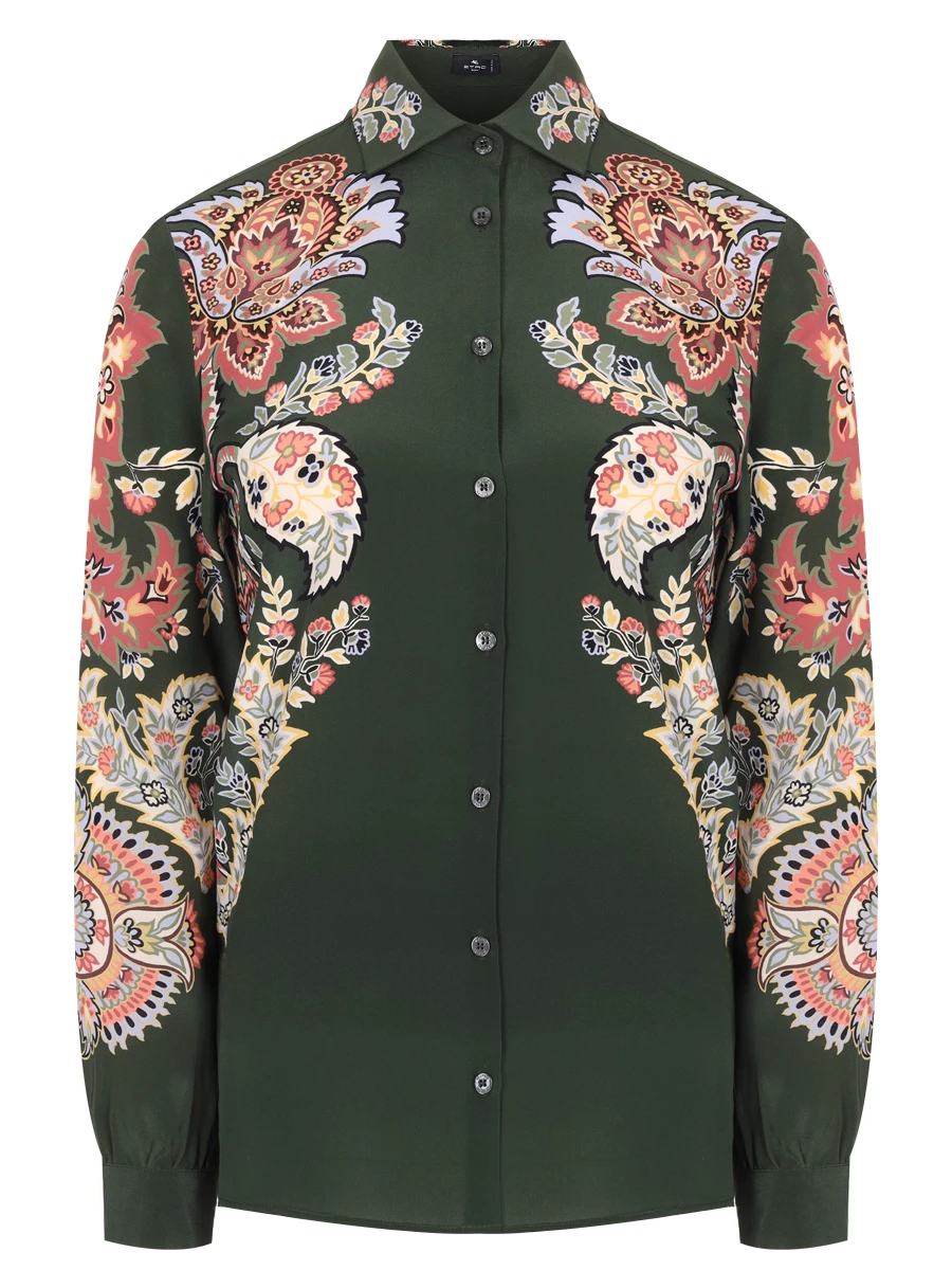 

Рубашка шелковая, Зеленый, WRIA0019 AK434 X0892