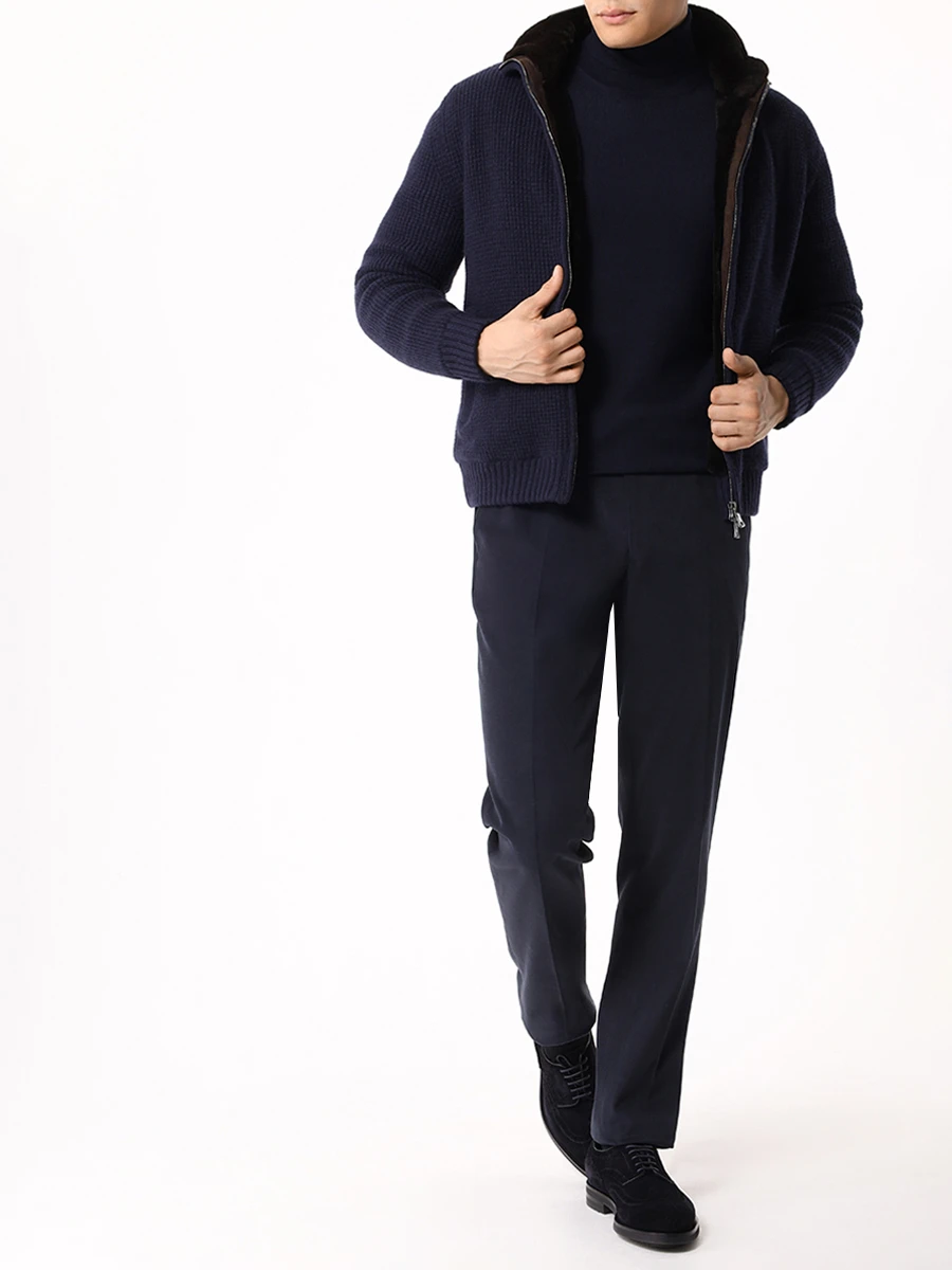 Брюки хлопковые FIORONI CASHMERE MPT300T2 0006 5965 Синий  Фото 2