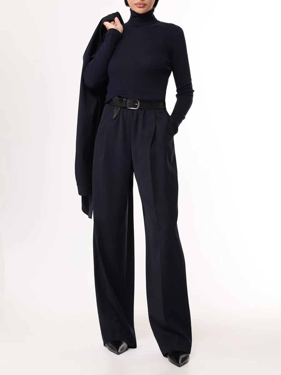 Водолазка однотонная AGNONA K208058-1V180L B91 Темно- Синий  Фото 2