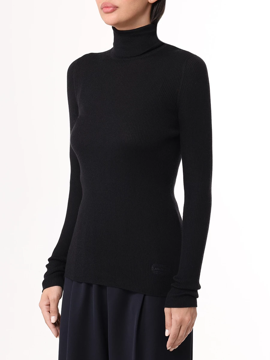 Водолазка однотонная AGNONA K208058-1V180L K09 Черный  Фото 4