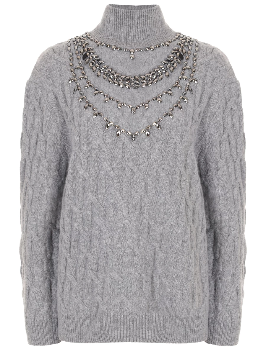 Свитер кашемировый YANINA 0-2756A Серый 