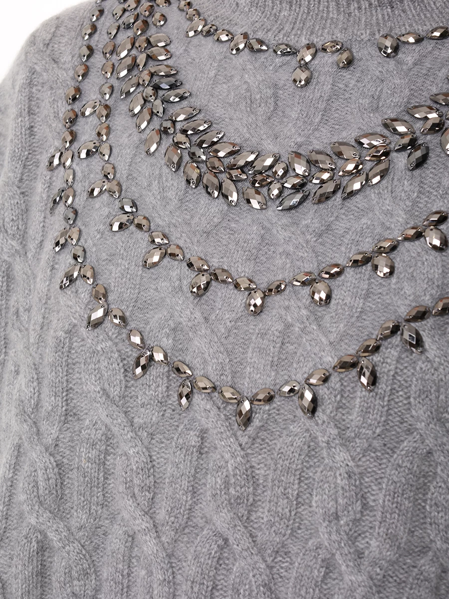 Свитер кашемировый YANINA 0-2756A Серый  Фото 5