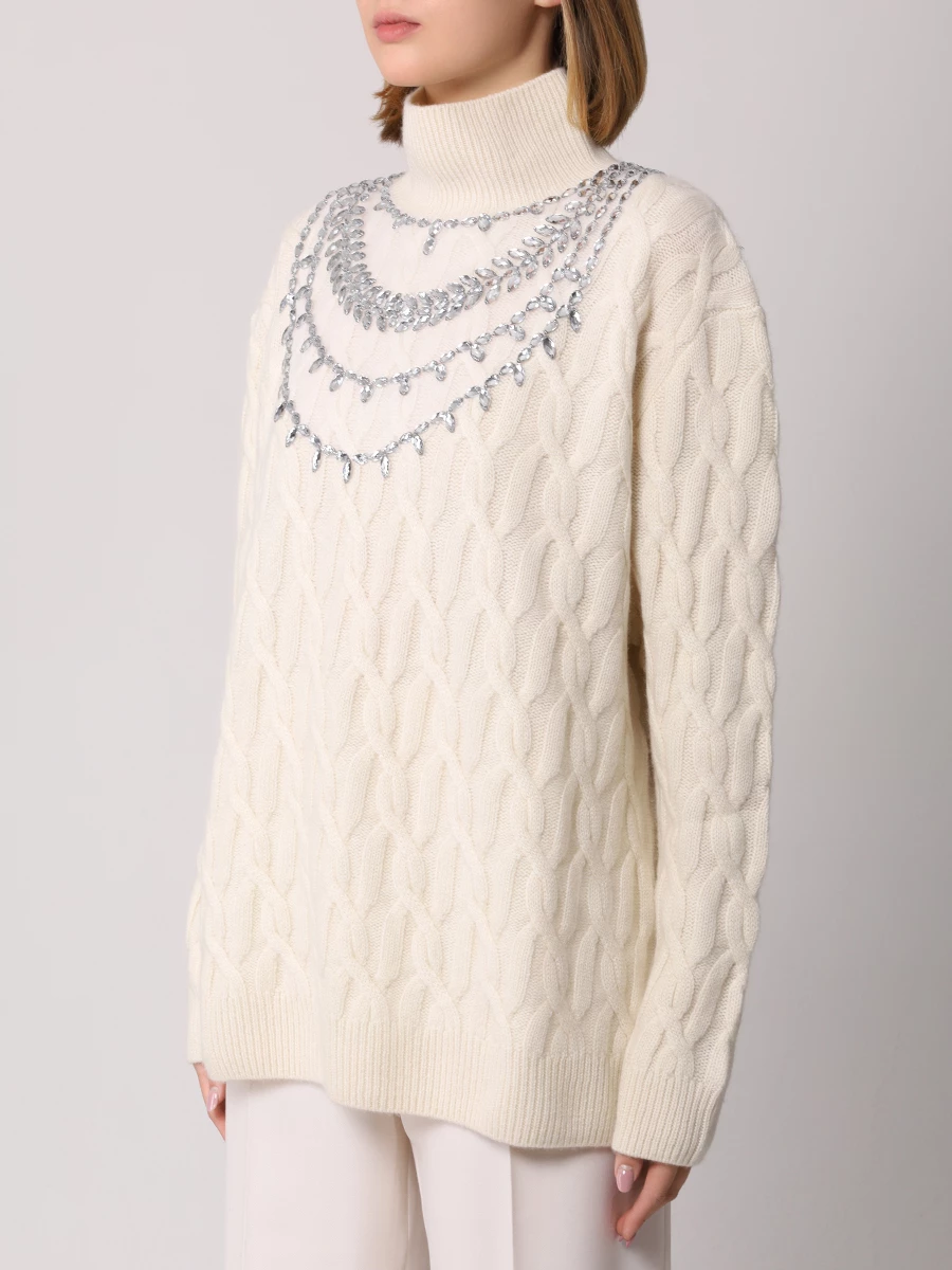 Свитер кашемировый YANINA 0-2756B Белый  Фото 4