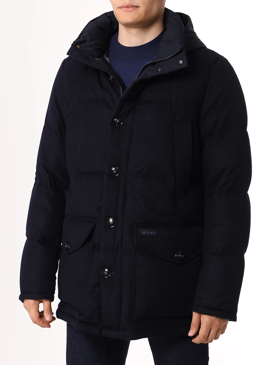 Пуховик стеганый KITON UW1912V0455F02000 Синий  Фото 4